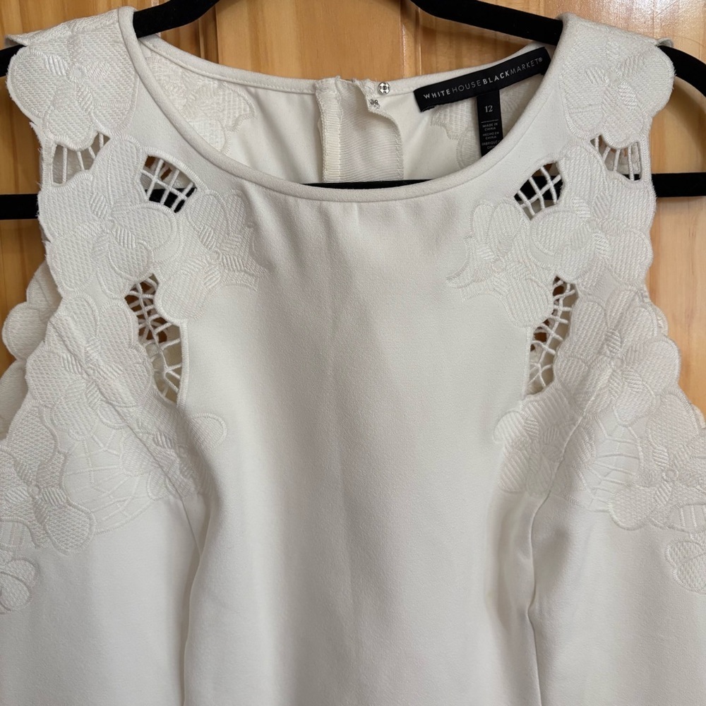 WHITE HOUSE BLACK MARKET White Lace Trim Dress - Picture 6 of 10